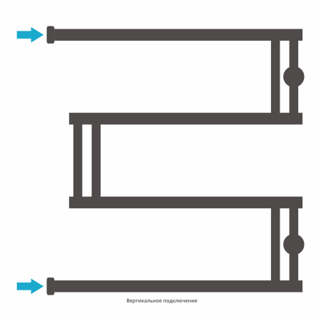 Полотенцесушитель водяной Сунержа High-Tech+ model "M" (60x60) 03-4050-6060